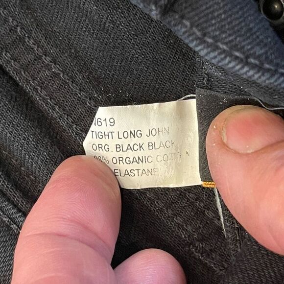 NUDIE Jeans Tight Long John Organic Black Black N619 27x32 HEMMED - Picture 11 of 11